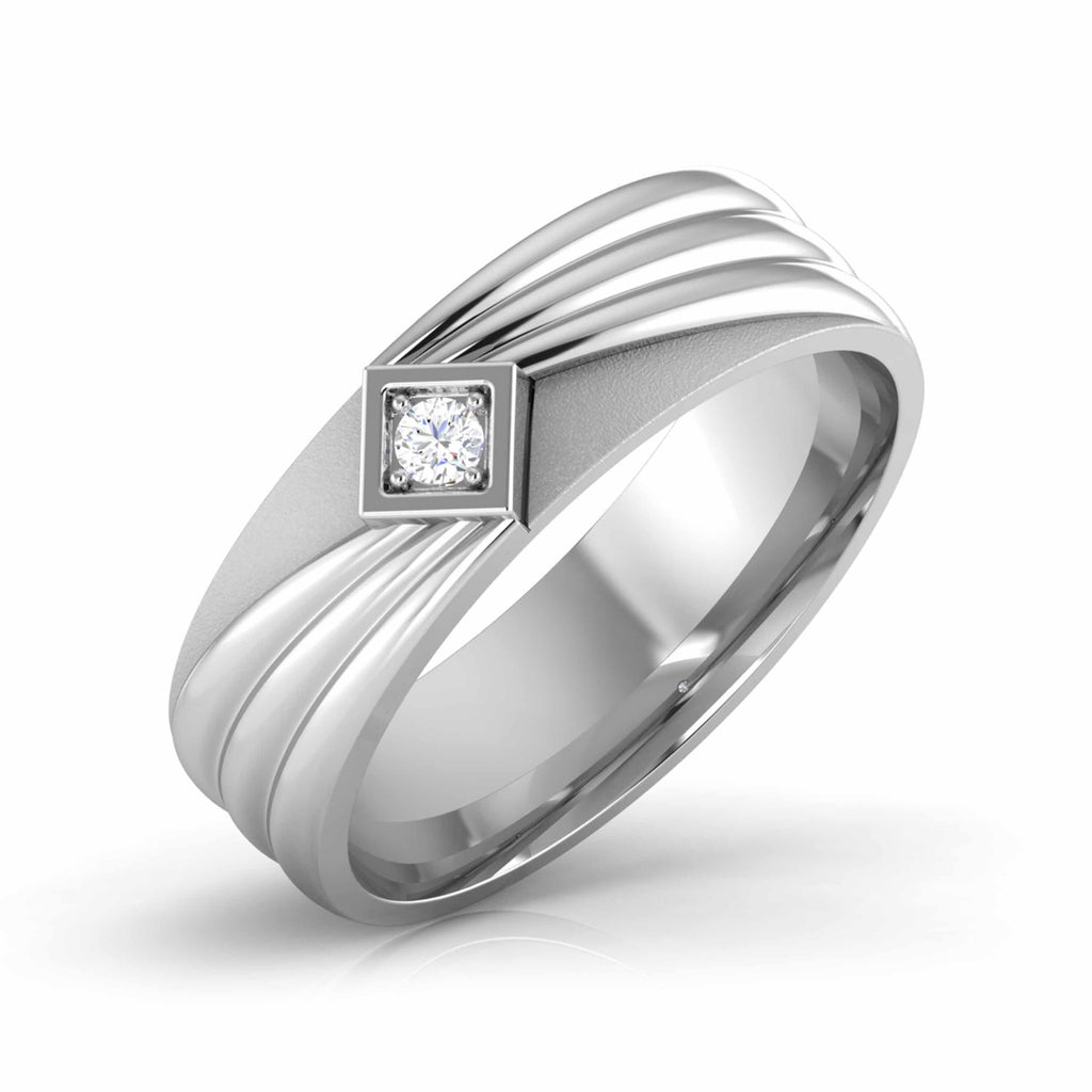 Jewelove™ Rings Men's Band only / SI IJ Designer Platinum Diamond Couple Ring JL PT CB 17