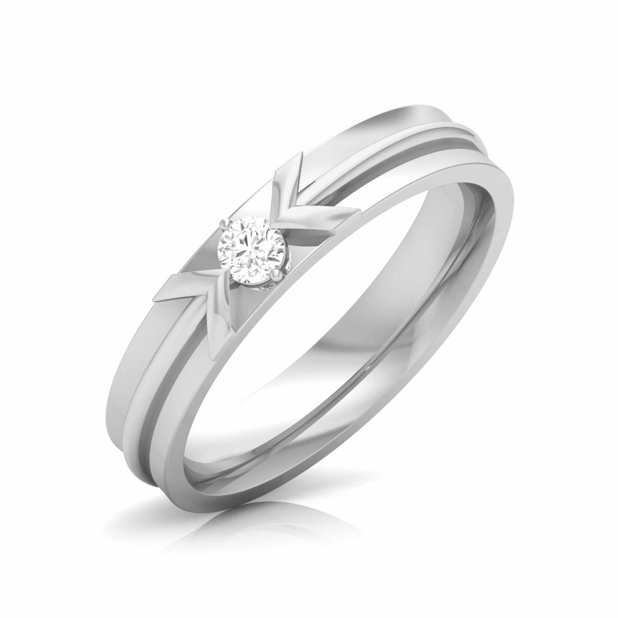 Jewelove™ Rings Designer Platinum Diamond Couple Ring JL PT CB 18