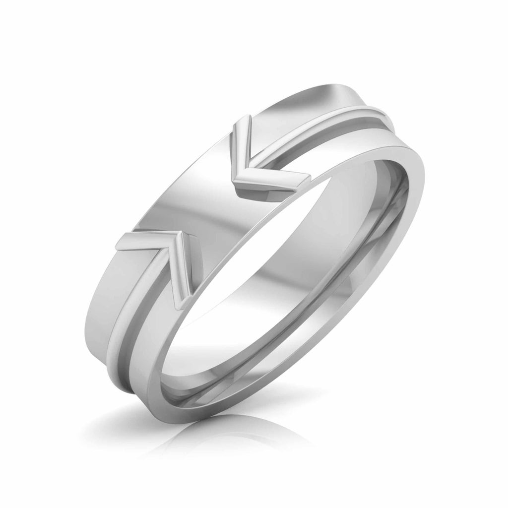 Jewelove™ Rings Men's Band only / SI IJ Designer Platinum Diamond Couple Ring JL PT CB 18