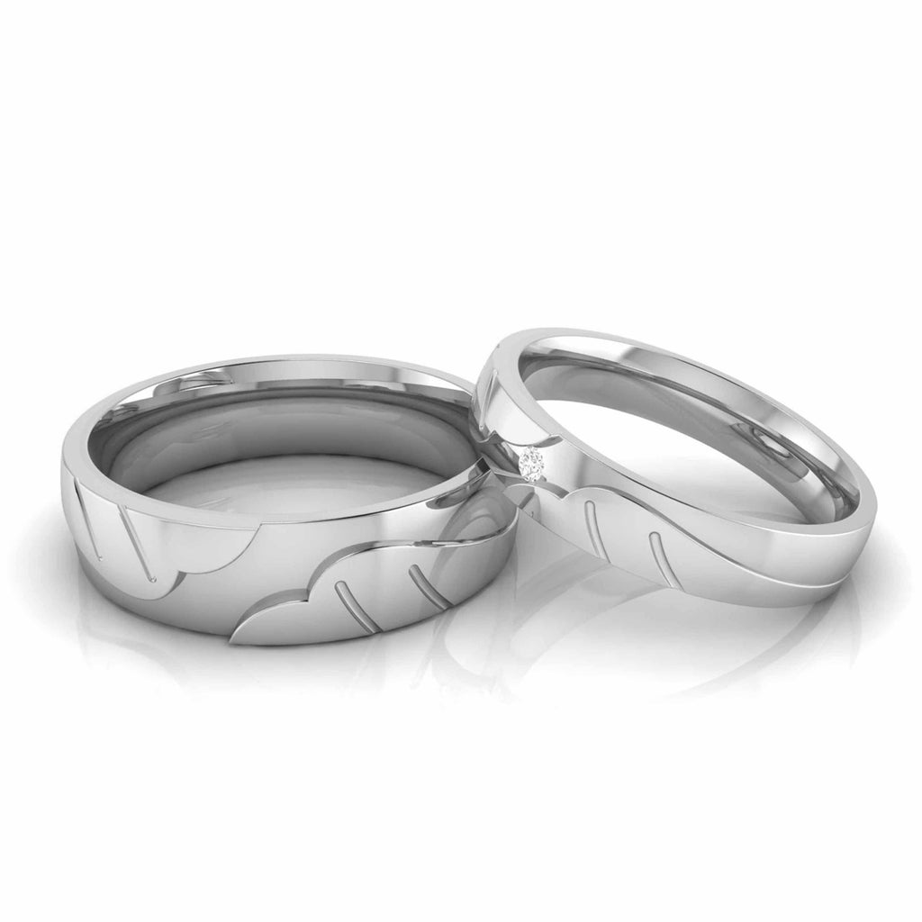 Jewelove™ Rings Both / SI IJ Designer Platinum Diamond Couple Ring JL PT CB 65