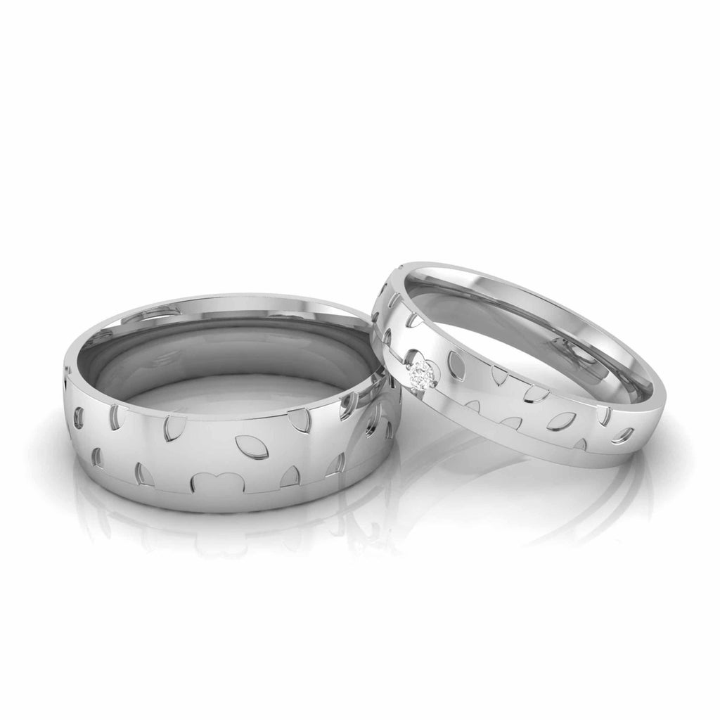 Jewelove™ Rings Both / SI IJ Designer Platinum Diamond Couple Ring JL PT CB 89