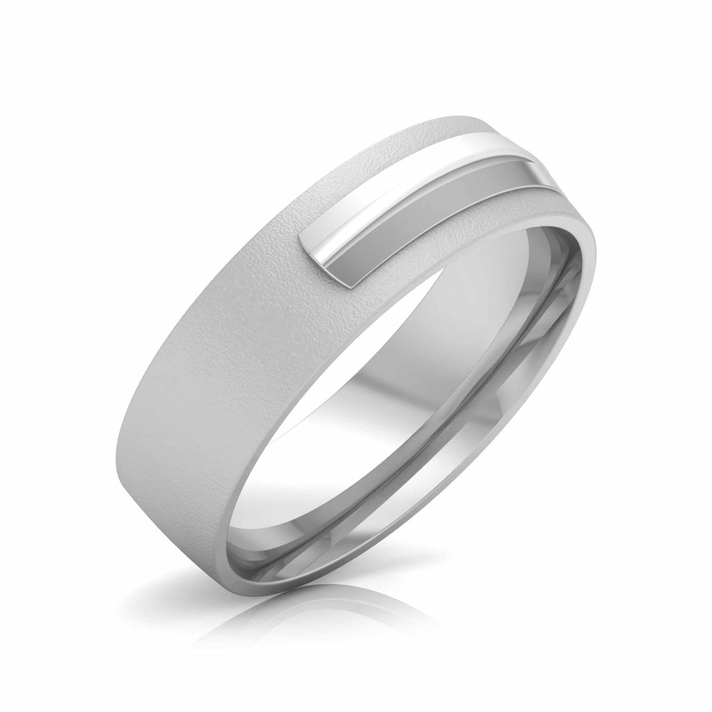 Jewelove™ Rings Men's Band only / SI IJ Designer Platinum Diamond Couple Ring with Matte Finish JL PT CB 19