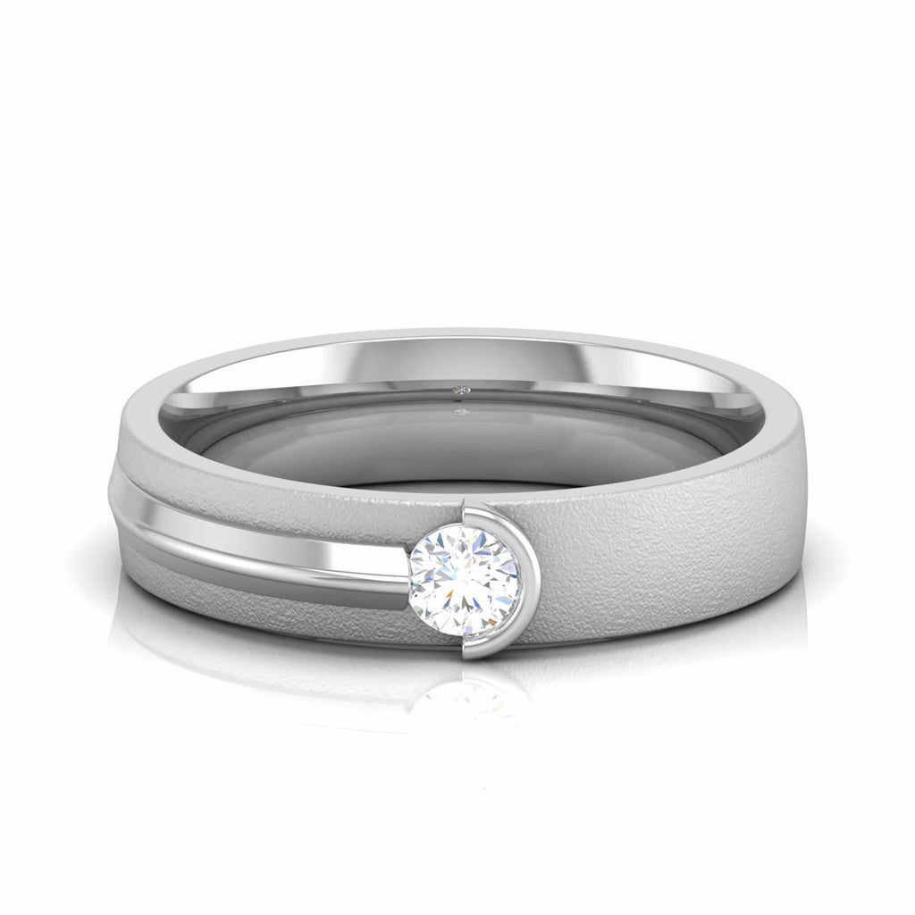 Jewelove™ Rings Women's Band only / SI IJ Designer Platinum Diamond Couple Ring with Matte Finish JL PT CB 19