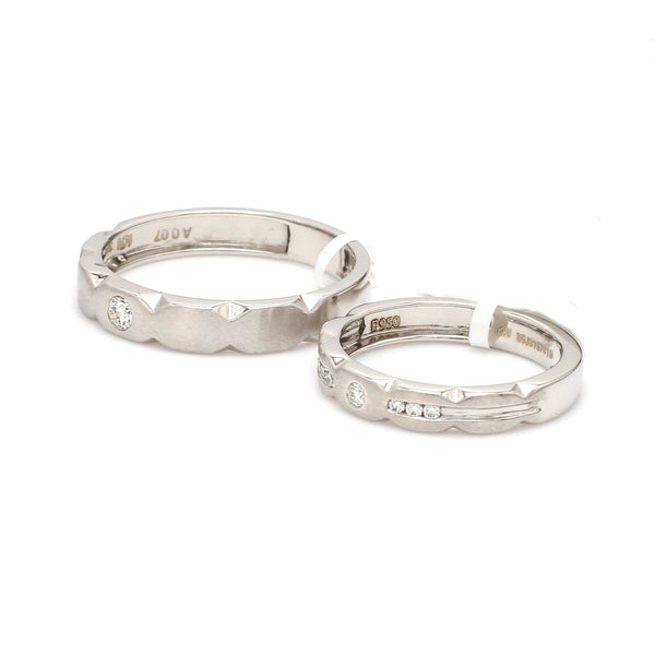 Jewelove™ Rings Designer Platinum Diamond Couple Rings JL PT 1130