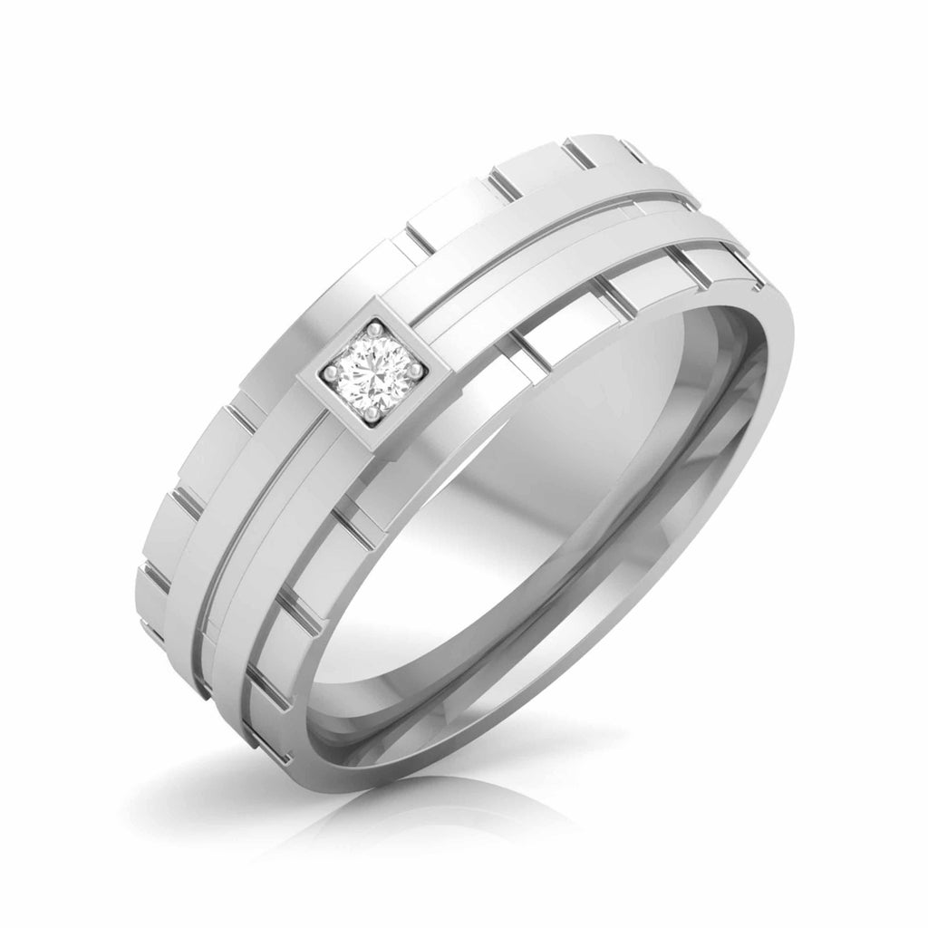 Jewelove™ Rings Men's Band only / SI IJ Designer Platinum Diamond Couple Rings JL PT CB 106
