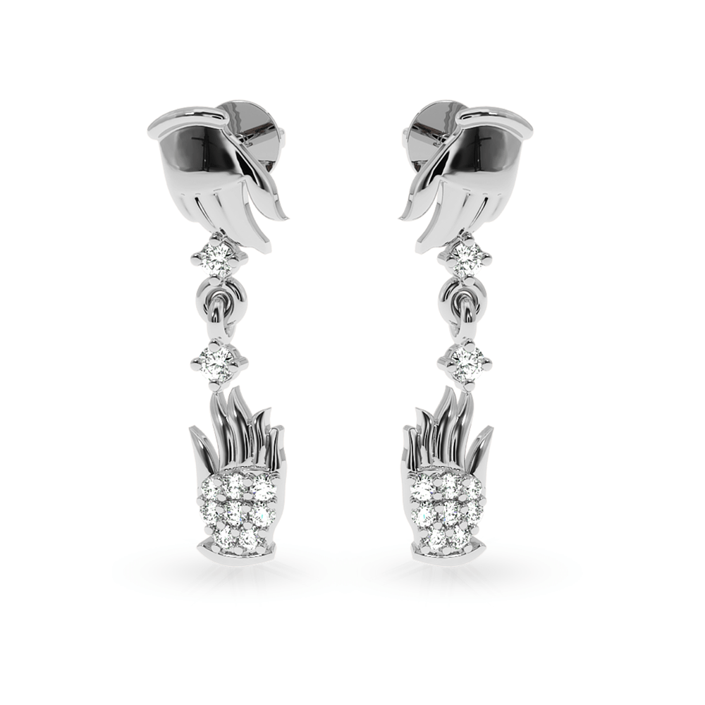 Jewelove™ Earrings SI IJ Designer Platinum Diamond Earrings for Women  JL PT E LC836