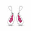 Jewelove™ Earrings Red Designer Platinum Diamond Earrings for Women JL PT E NL8523