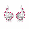 Jewelove™ Earrings Red Designer Platinum Diamond Earrings for Women JL PT E NL8585