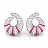 Jewelove™ Earrings Red Designer Platinum Diamond Earrings for Women JL PT E NL8598