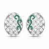 Jewelove™ Earrings Green Designer Platinum Diamond Earrings for Women JL PT E NL8605