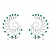 Jewelove™ Earrings Green Designer Platinum Diamond Earrings for Women JL PT E NL8689