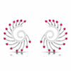 Jewelove™ Earrings Red Designer Platinum Diamond Earrings for Women JL PT E NL8689