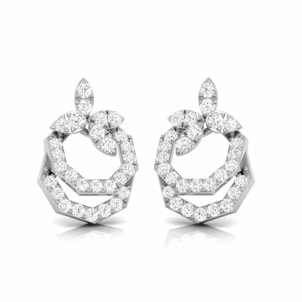Jewelove™ Earrings SI IJ Designer Platinum Diamond Earrings for Women JL PT E OLS 10