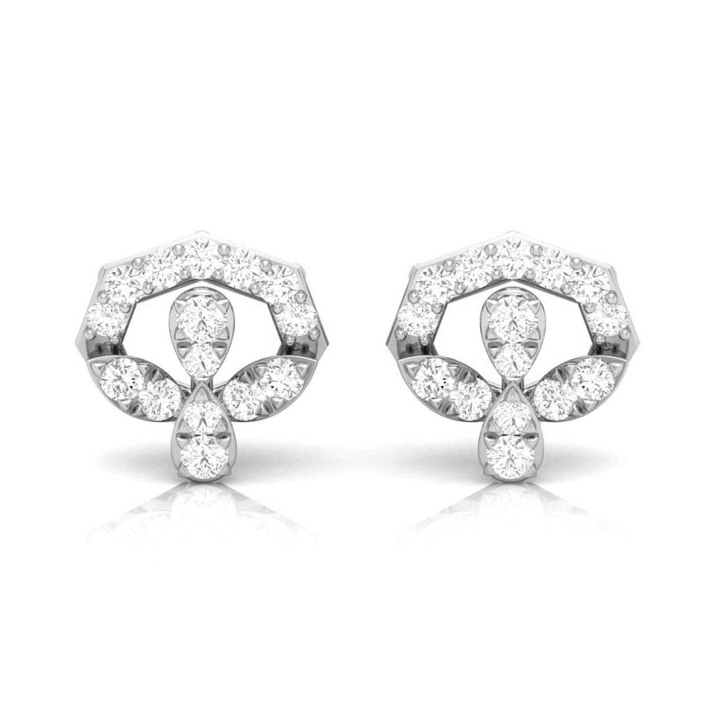 Jewelove™ Earrings SI IJ Designer Platinum Diamond Earrings for Women JL PT E OLS 14