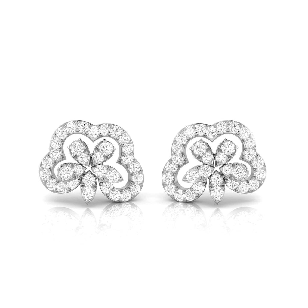 Jewelove™ Earrings SI IJ Designer Platinum Diamond Earrings for Women JL PT E OLS 25