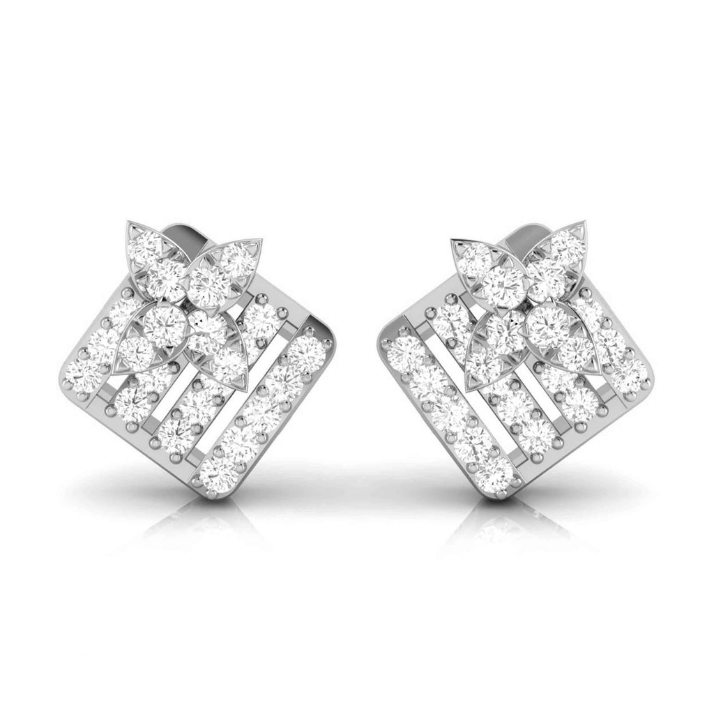 Jewelove™ Earrings SI IJ Designer Platinum Diamond Earrings for Women JL PT E OLS 3