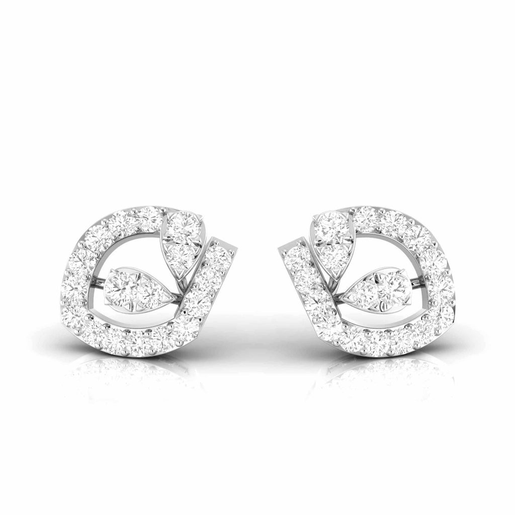 Jewelove™ Earrings SI IJ Designer Platinum Diamond Earrings for Women JL PT E OLS 30