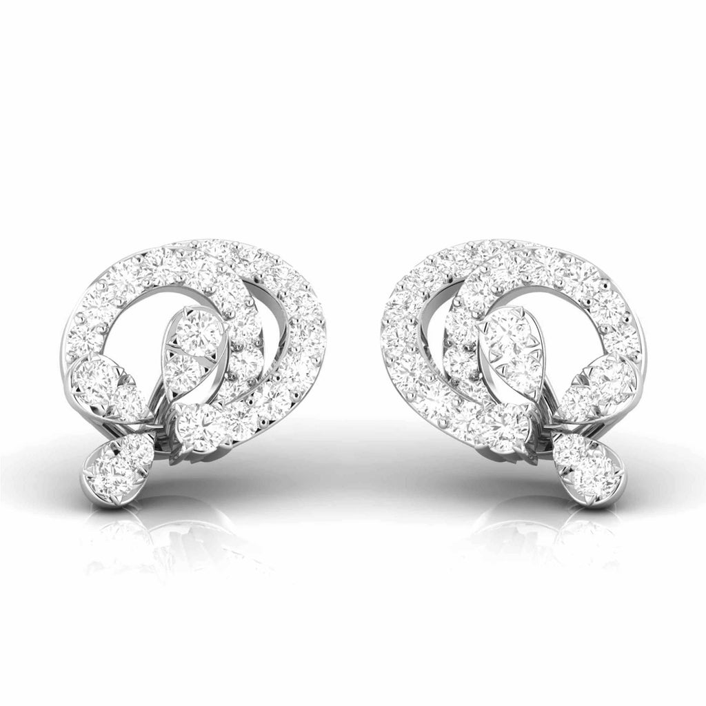 Jewelove™ Earrings SI IJ Designer Platinum Diamond Earrings for Women JL PT E OLS 35