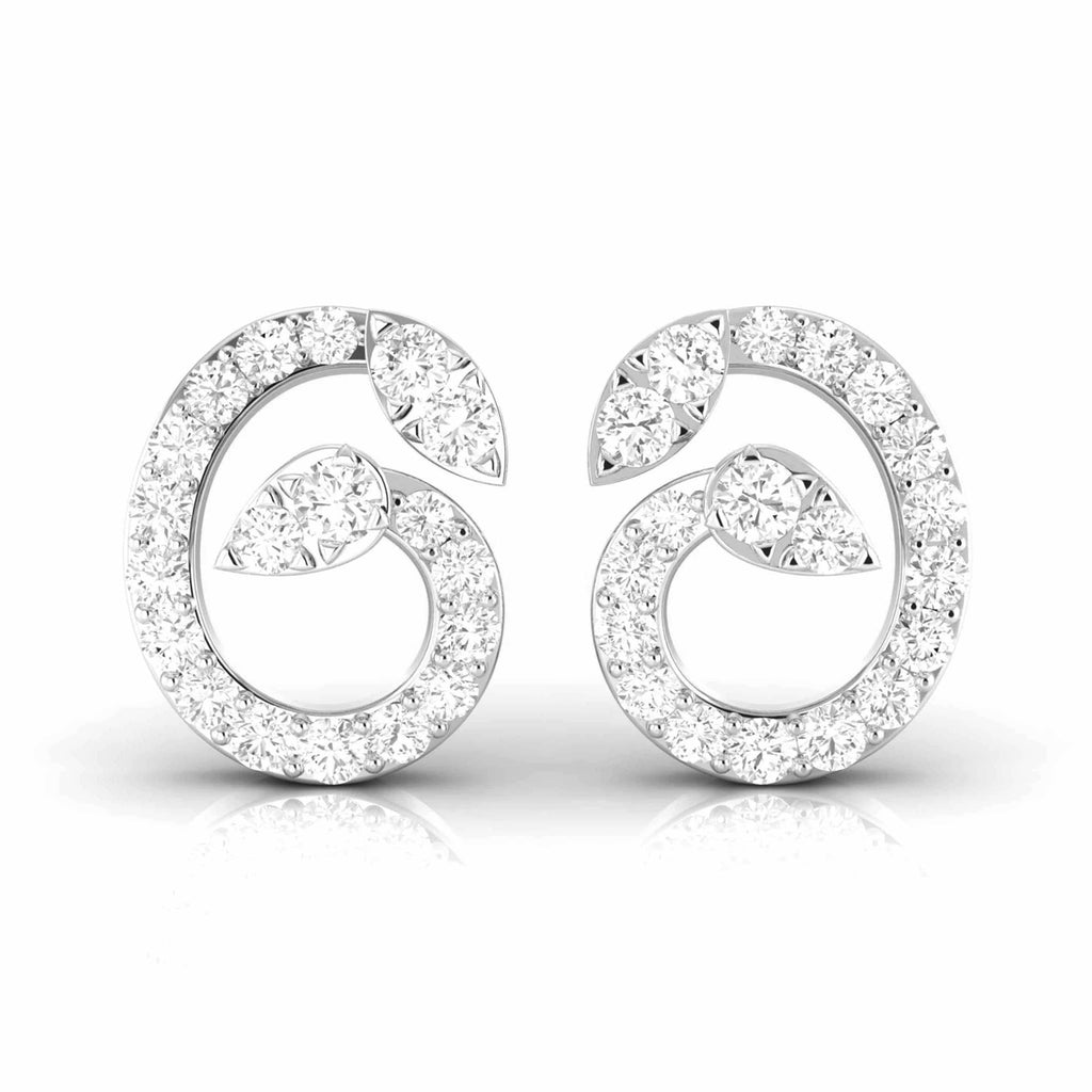 Jewelove™ Earrings SI IJ Designer Platinum Diamond Earrings for Women JL PT E OLS 40