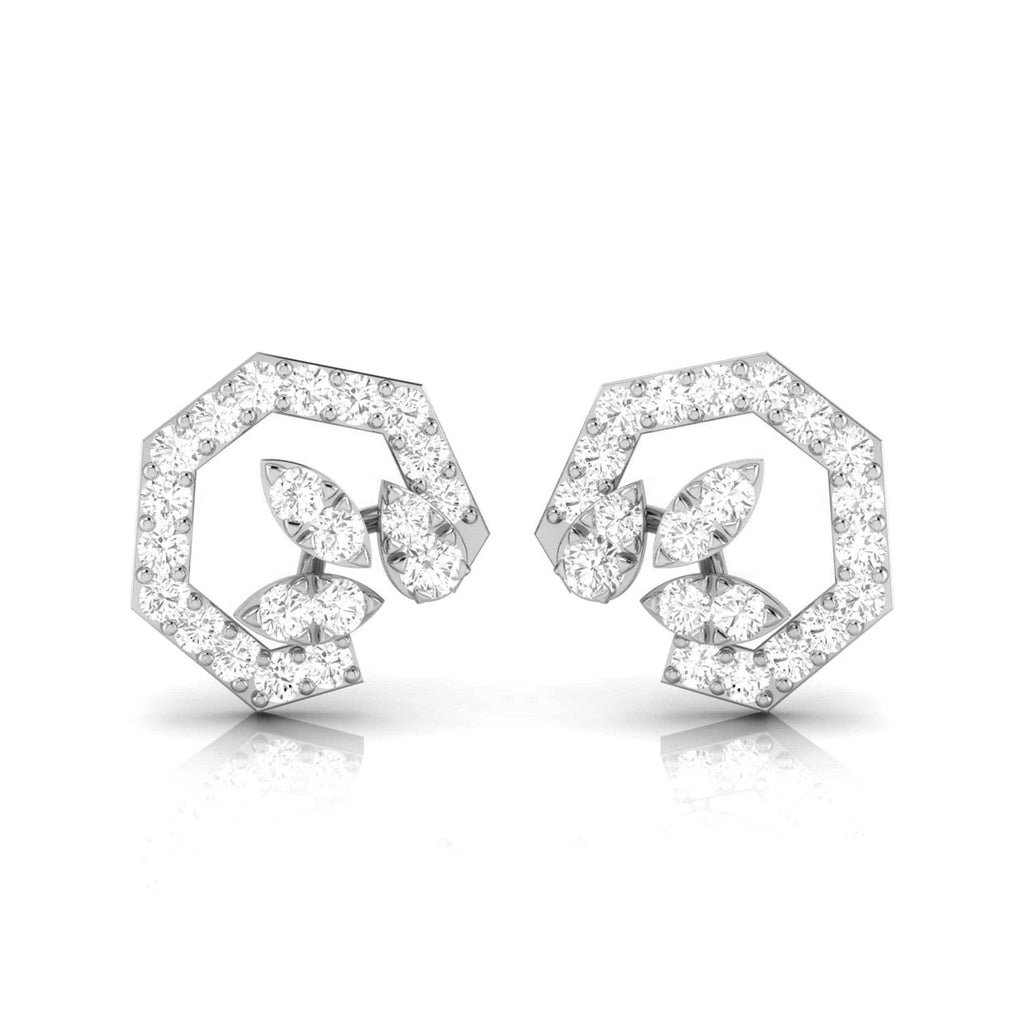 Jewelove™ Earrings SI IJ Designer Platinum Diamond Earrings for Women JL PT E OLS 9