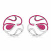 Jewelove™ Earrings Red Designer Platinum Diamond Earrings With Emerald for Women JL PT E NL8662