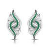 Jewelove™ Earrings Green Designer Platinum Diamond Earrings With Emerald for Women JL PT E NL8674