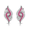 Jewelove™ Earrings Red Designer Platinum Diamond Earrings With Emerald for Women JL PT E NL8674