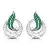 Jewelove™ Earrings Green Designer Platinum Diamond Earrings With Emerald for Women JL PT E NL8676