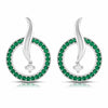Jewelove™ Earrings Green Designer Platinum Diamond Earrings With Emerald for Women JL PT E NL8682