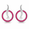 Jewelove™ Earrings Red Designer Platinum Diamond Earrings With Emerald for Women JL PT E NL8682