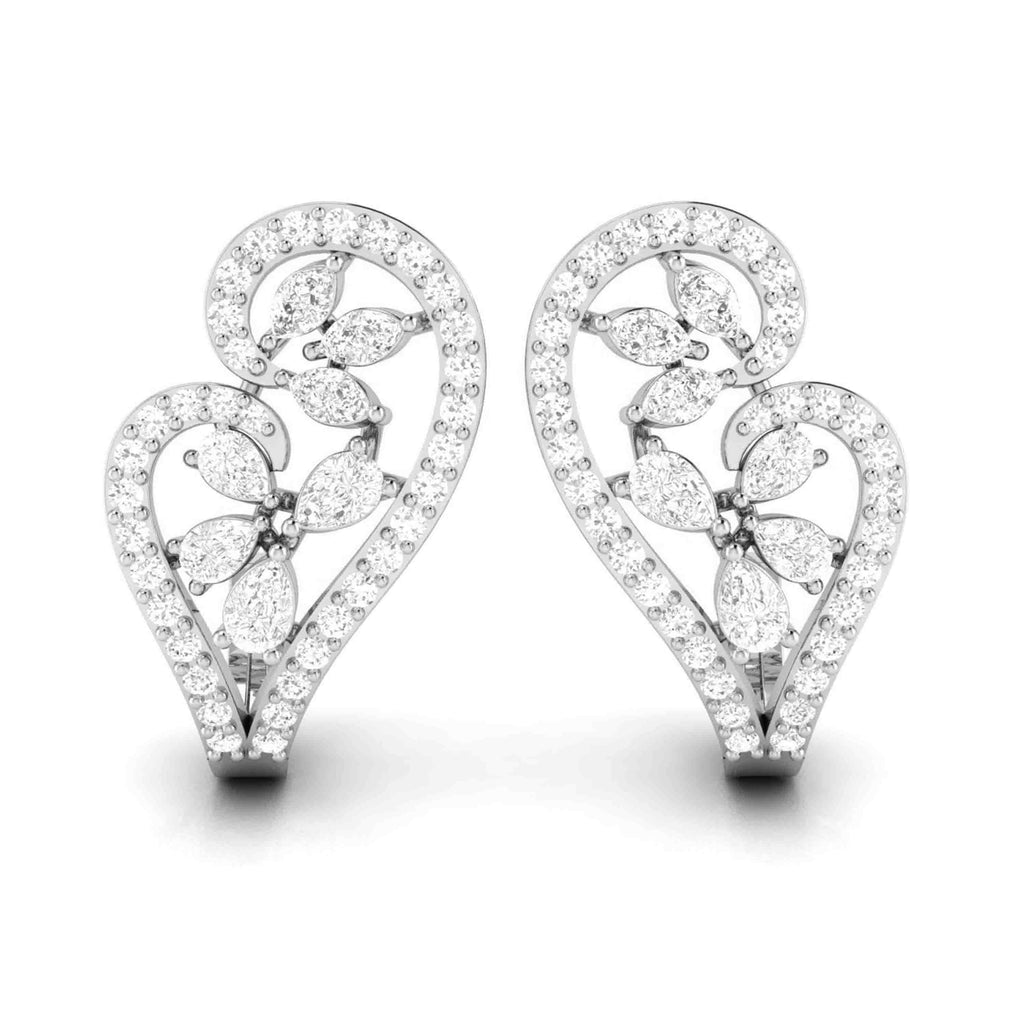 Jewelove™ Earrings SI IJ Designer Platinum & Diamond Heart Earrings for Women JL PT E BL-14