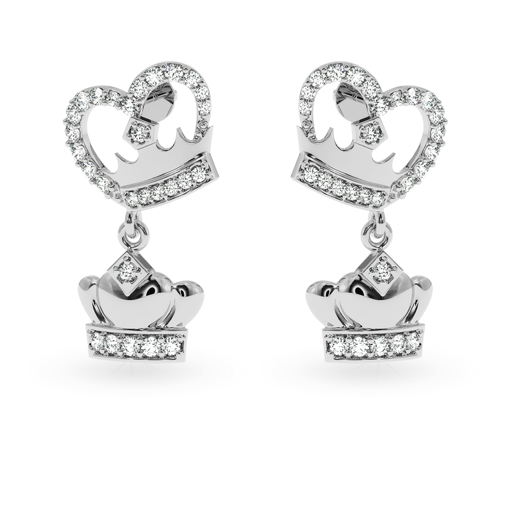 Jewelove™ Earrings SI IJ Designer Platinum Diamond Heart Earrings for Women  JL PT E LC831