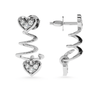 Jewelove™ Earrings Designer Platinum Diamond Heart Earrings for Women JL PT E LC837