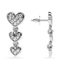 Jewelove™ Earrings Designer Platinum Diamond Heart Earrings for Women JL PT E LC839
