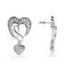 Jewelove™ Earrings Designer Platinum Diamond Heart Earrings JL PT E LC813