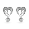 Jewelove™ Earrings SI IJ Designer Platinum Diamond Heart Earrings JL PT E LC813