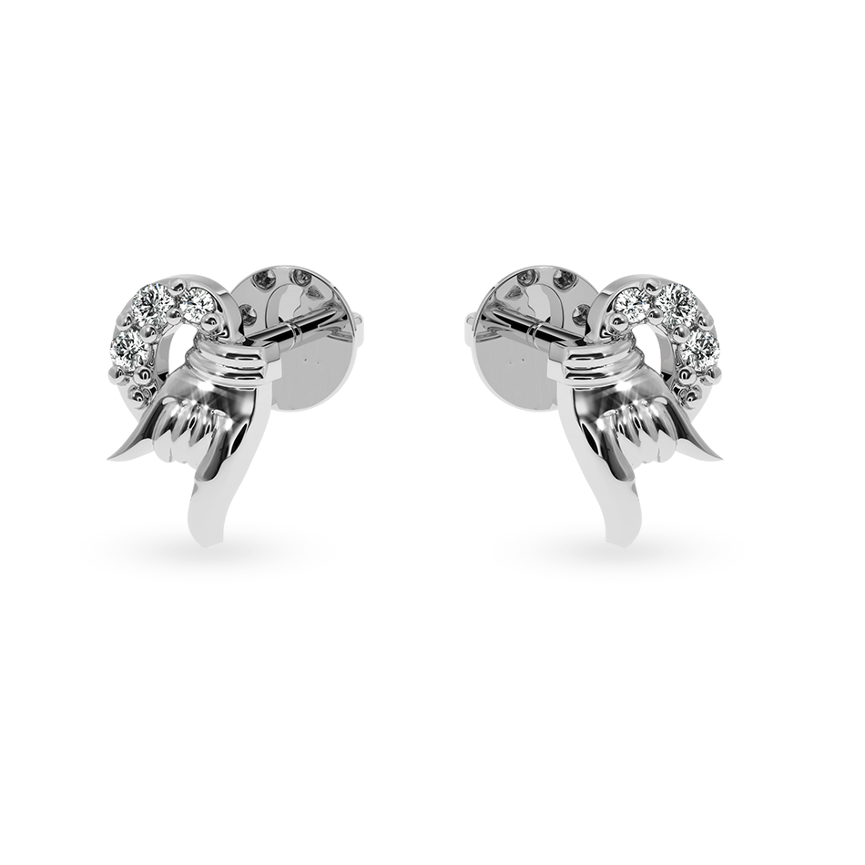 Jewelove™ Earrings SI IJ Designer Platinum Diamond Heart Earrings JL PT E LC847