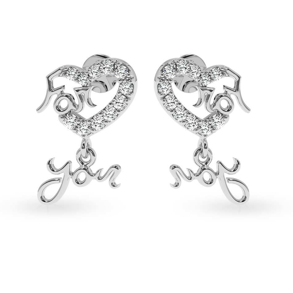 Jewelove™ Earrings SI IJ Designer Platinum Diamond Heart Earrings JL PT E LC849