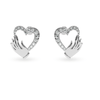 Jewelove™ Earrings SI IJ Designer Platinum Diamond Heart Earrings JL PT E LC850