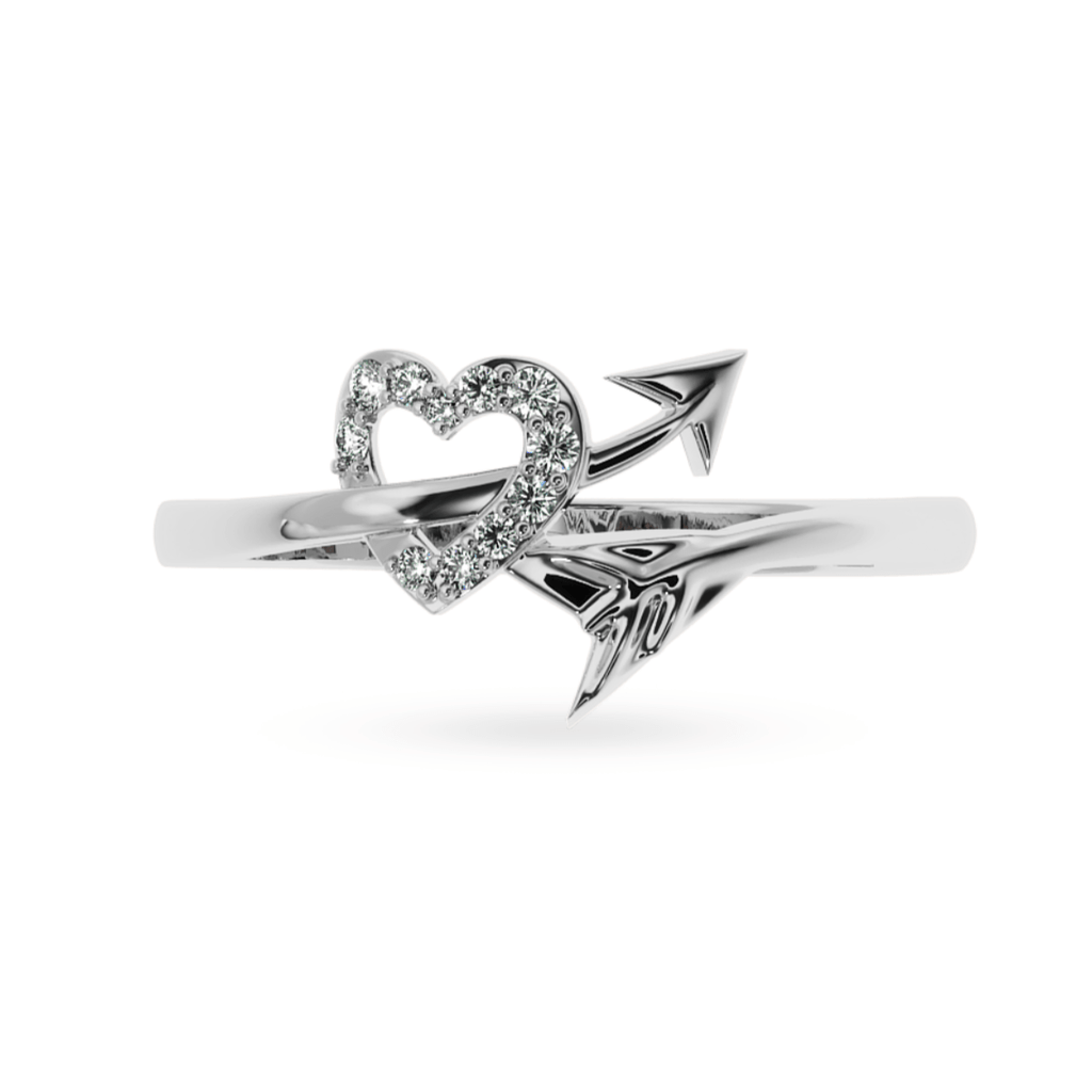 Jewelove™ Rings SI IJ Designer Platinum Diamond Heart Ring for Women JL PT LC863