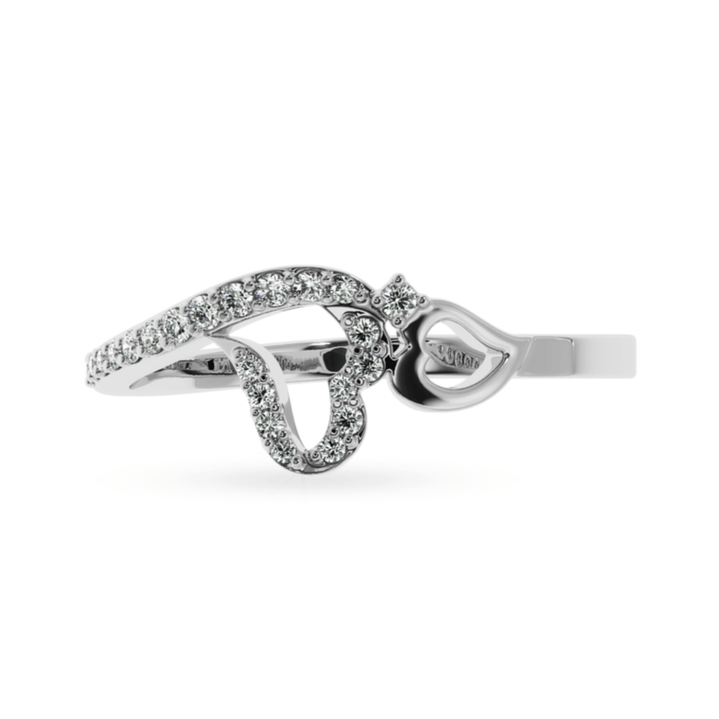 Jewelove™ Rings SI IJ Designer Platinum Diamond Heart Ring for Women JL PT LC898