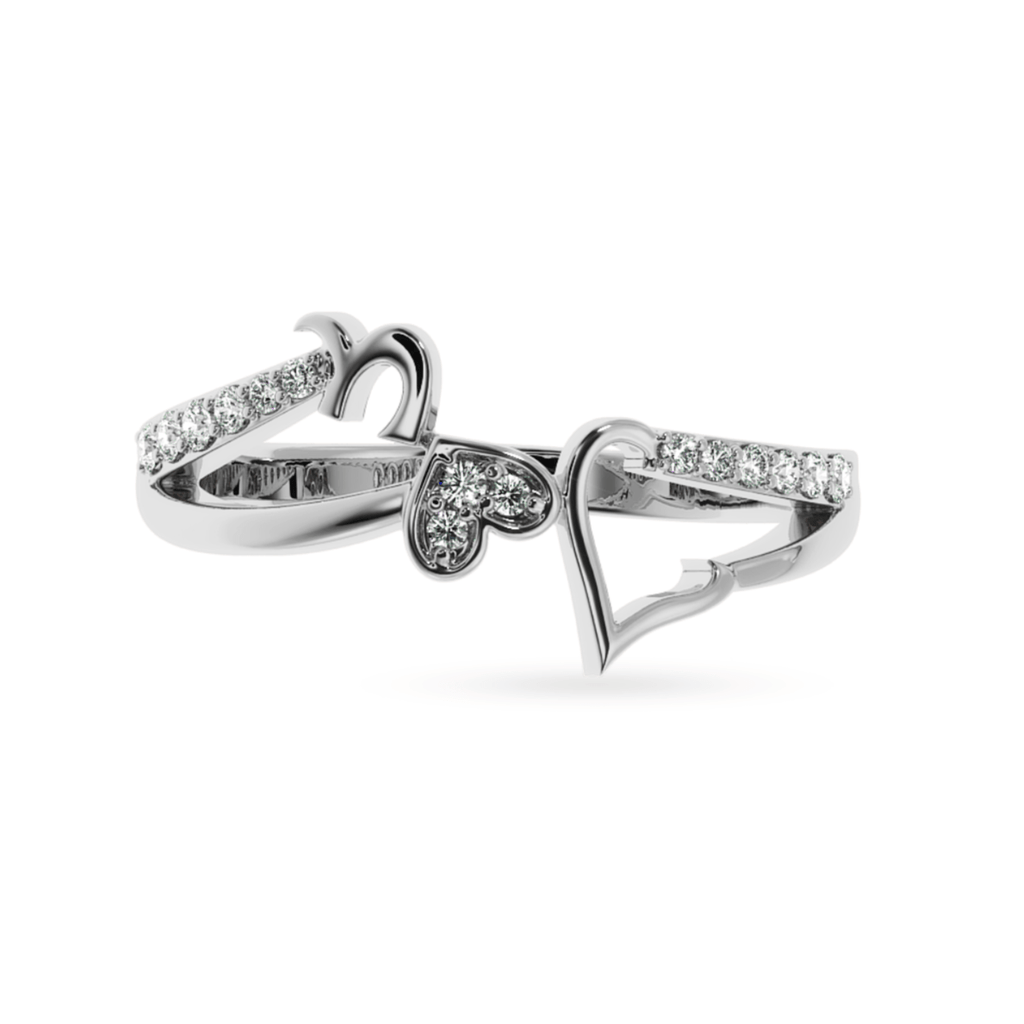 Jewelove™ Rings SI IJ Designer Platinum Diamond Heart Ring for Women JL PT LC899