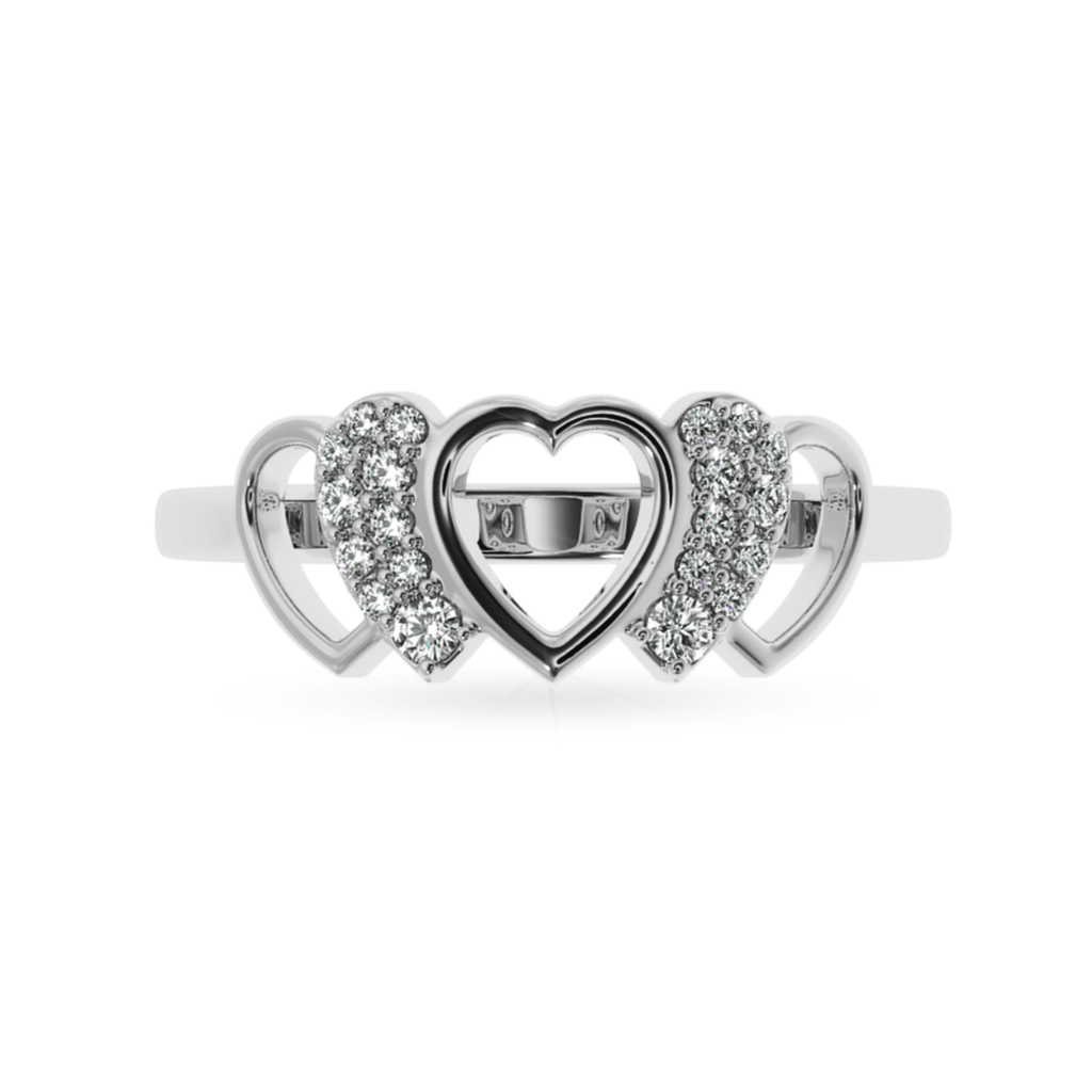 Jewelove™ Rings SI IJ Designer Platinum Diamond Heart Ring for Women JL PT LC900