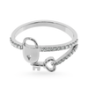 Jewelove™ Rings Designer Platinum Diamond Lock Key Ring for Women JL PT LC885