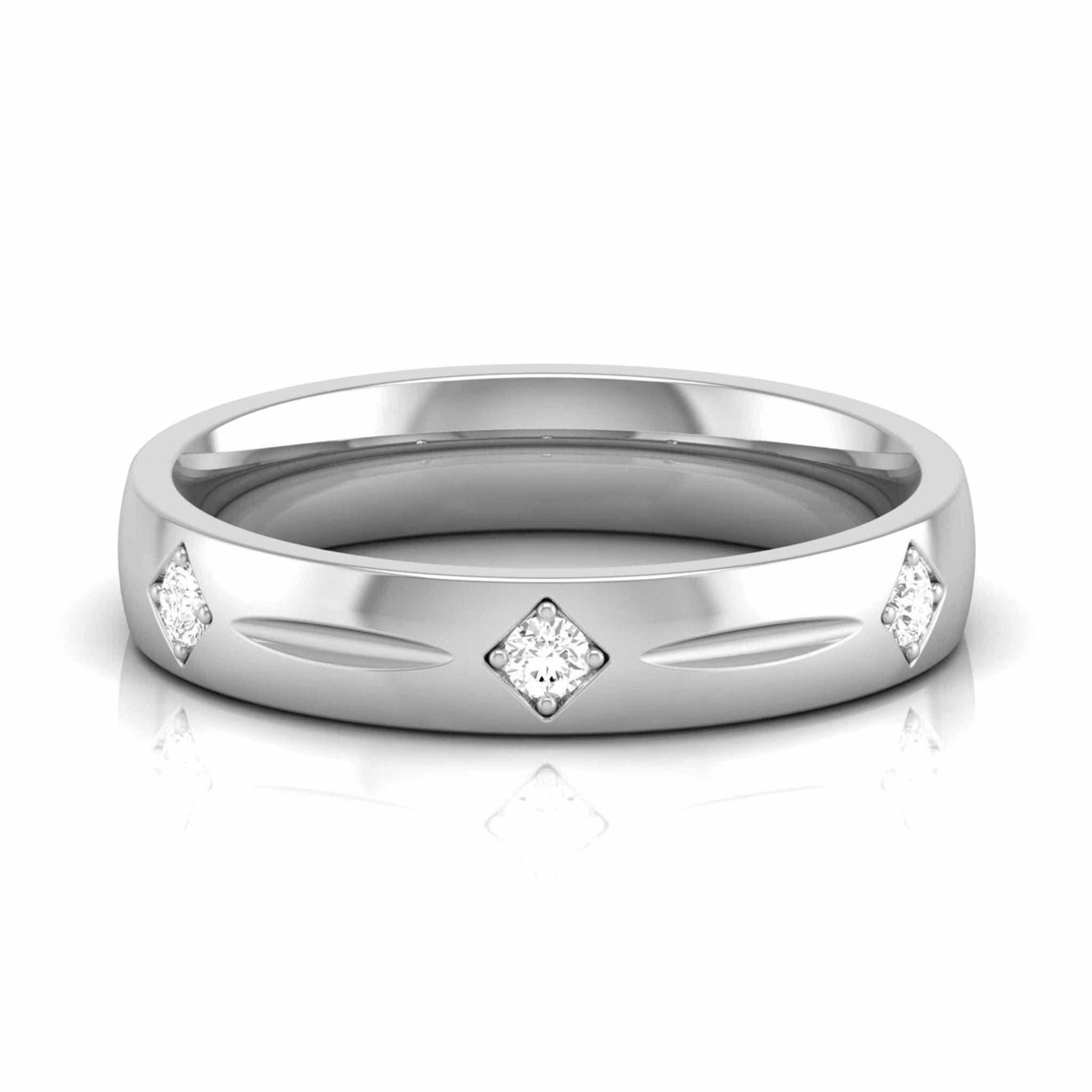 Jewelove™ Rings Women's Band only Designer Platinum Diamond Love Bands JL PT CB 115