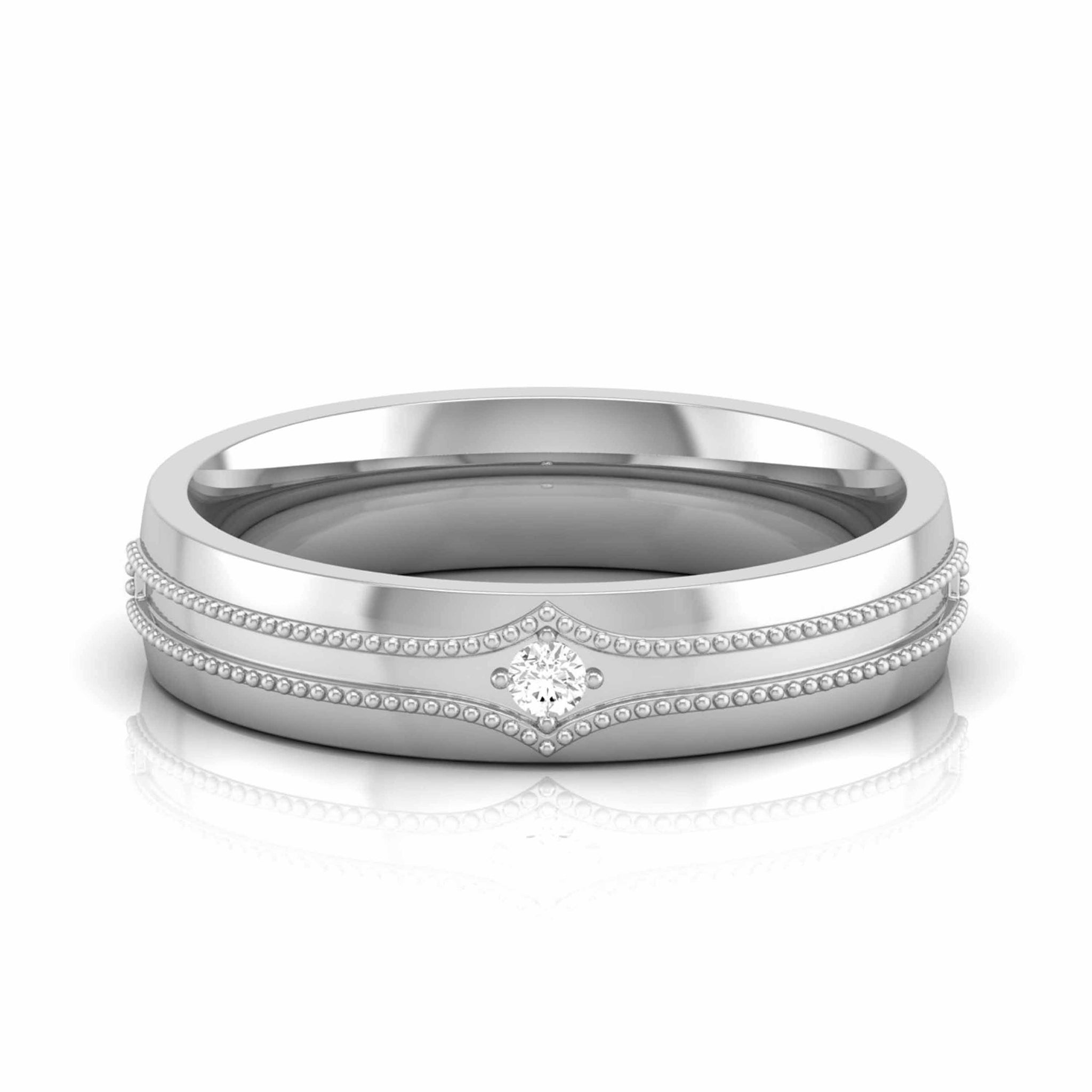 Jewelove™ Rings Women's Band only Designer Platinum Diamond Love Bands JL PT CB 132