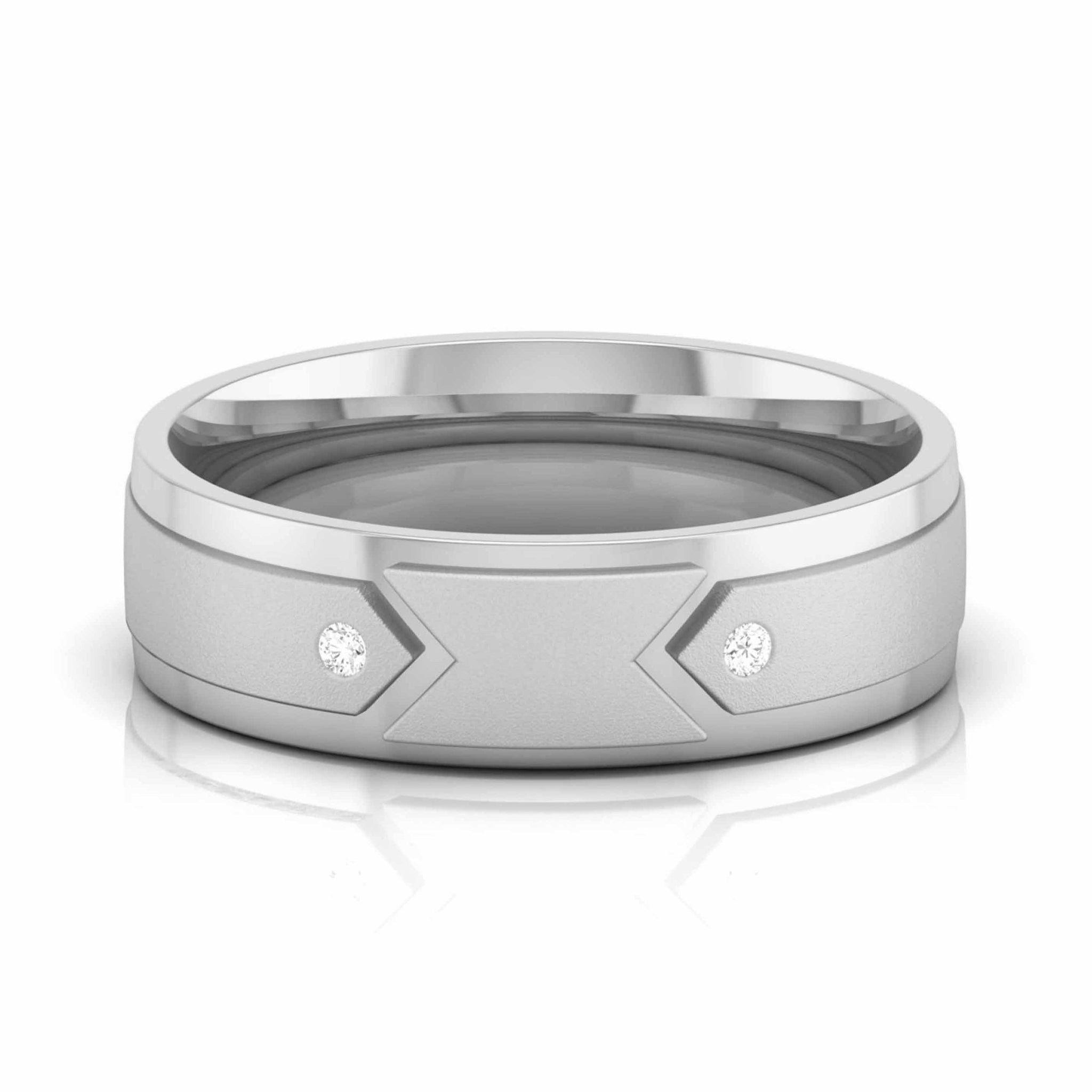 Jewelove™ Rings Men's Band only / SI IJ Designer Platinum Diamond Love Couple Bands JL PT CB  109