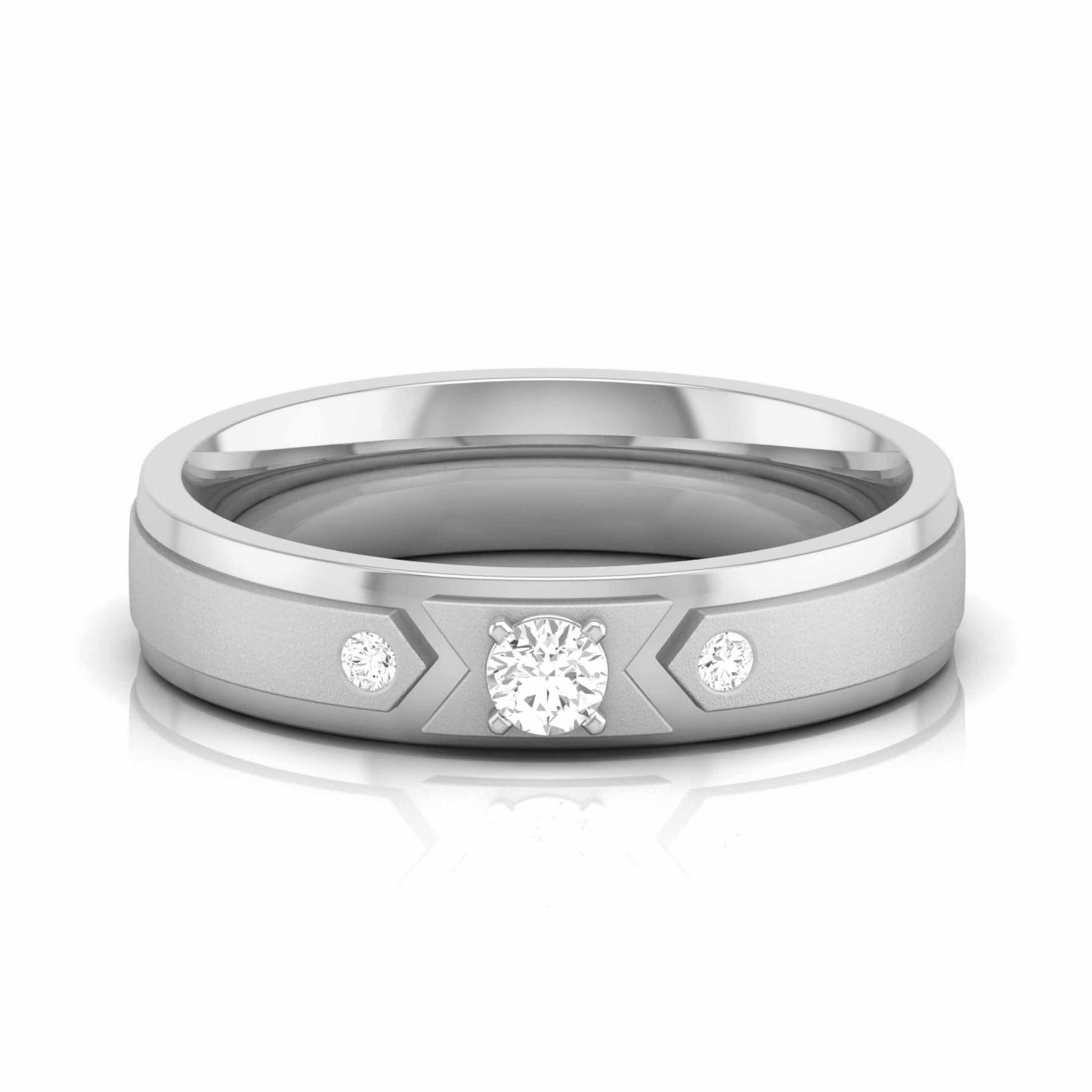 Jewelove™ Rings Women's Band only / SI IJ Designer Platinum Diamond Love Couple Bands JL PT CB  109