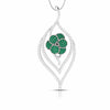 Jewelove™ Pendants Green Designer Platinum Diamond Pendant for Women JL PT P NL8579