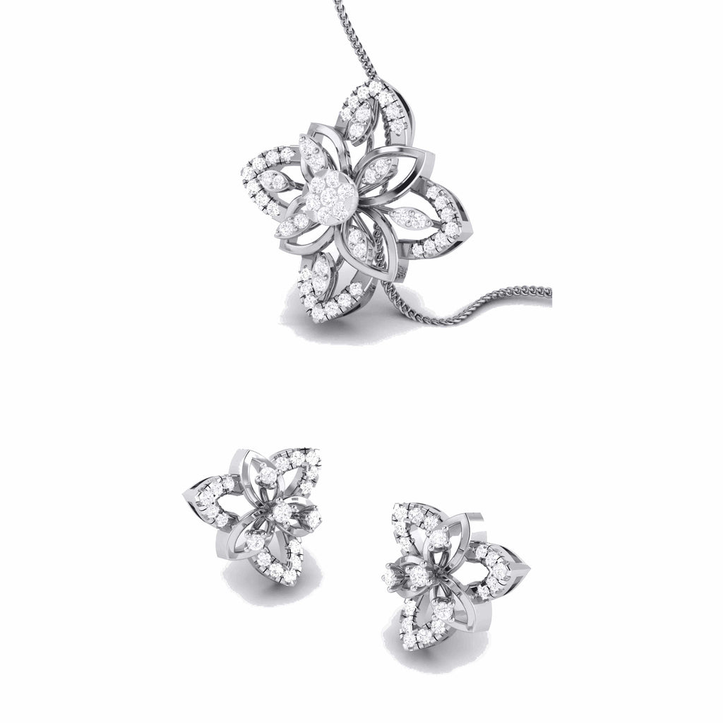 Jewelove™ Pendants & Earrings Pendant Set Designer Platinum Diamond Pendant Set JL PT P 16